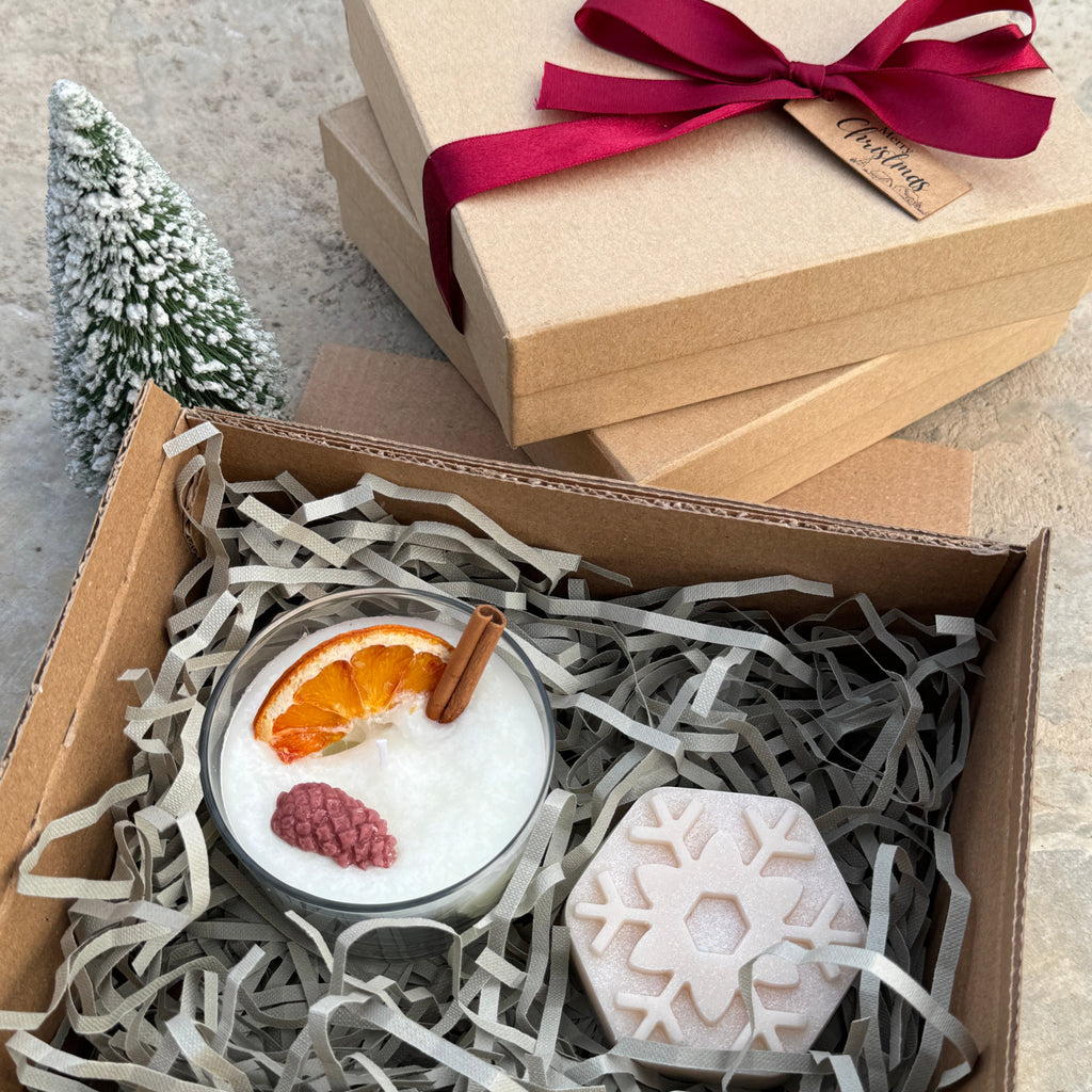 Gift box with a candle, decorative item,gift